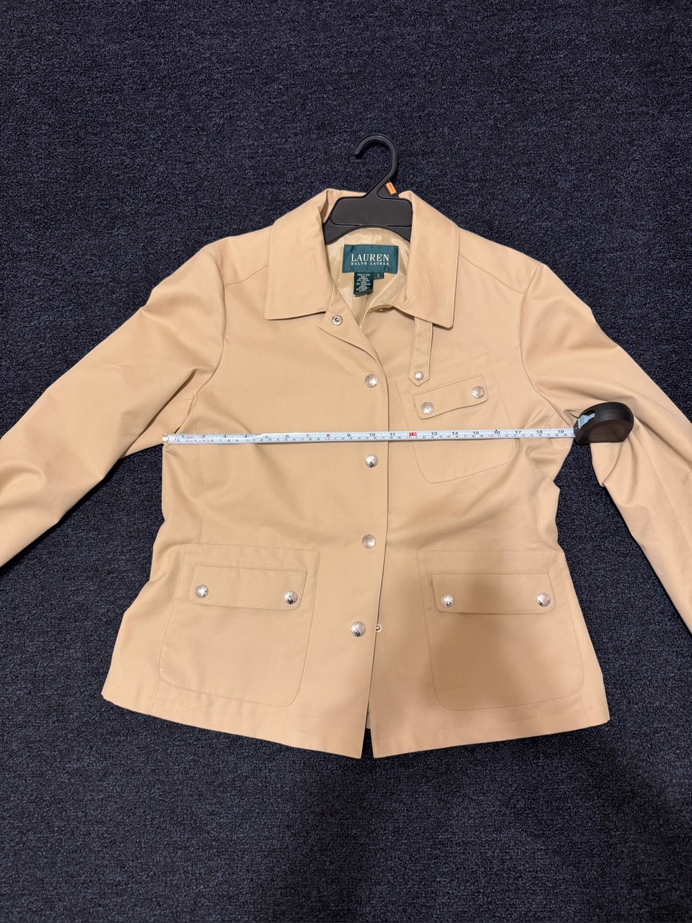 Lauren Ralph Lauren Women’s Beige Utility Shirt Jacket -Vintage - Picture 3 of 5
